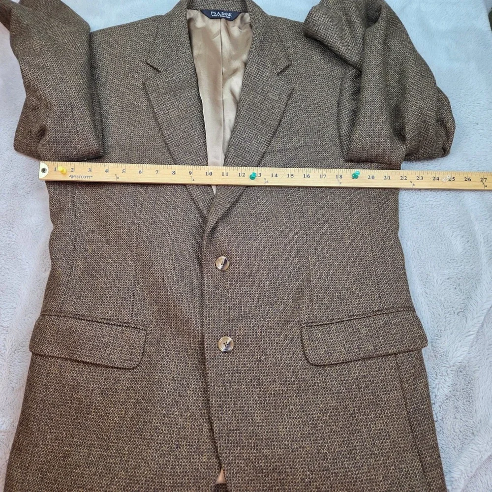 Jos. A. Bank Lambswool Cashmere Sport‎ Coat Mens 43R 2-Button Tweed Blazer Brown